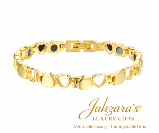 Magnetic Heart Link Bracelet - Titanium Steel Wellness Jewelry