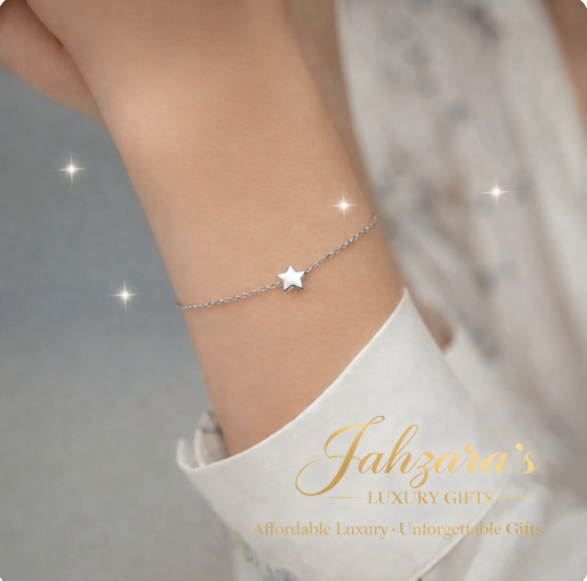 JAHZARA'S Sterling Silver Star Bracelet - Minimalist Elegance