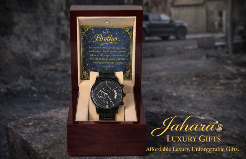 To My Brother — Black Chronograph Luxury Watch | A Gift of Brotherhood & Loyalty