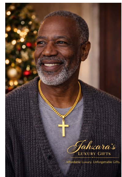 Gold Cross Cuban Link Chain - Gift for Dad
