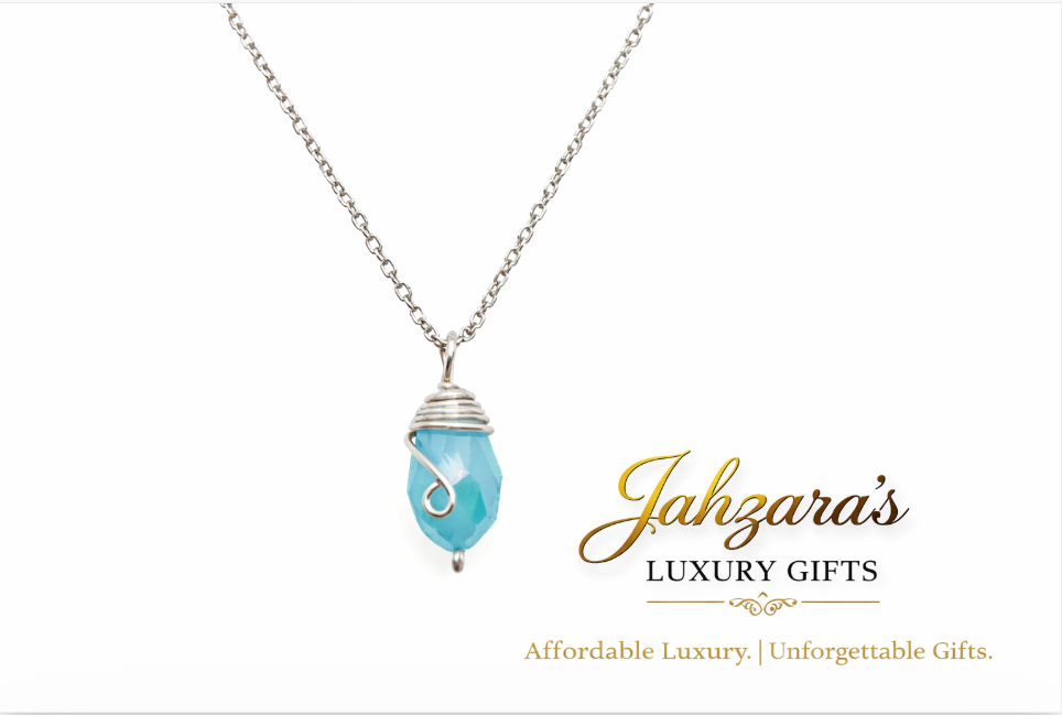 Silver Birthstone Necklace — Wire-Wrapped Crystal Pendant | All 12 Months | Fair Trade