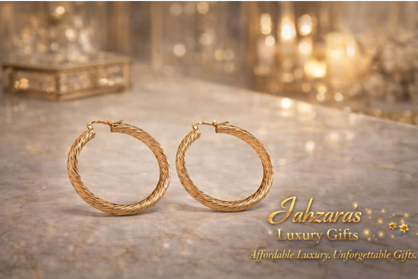 Gold Spiral Luxe Hoop Earrings | Minimalist Everyday Elegance