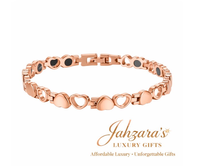 Magnetic Heart Link Bracelet - Titanium Steel Wellness Jewelry