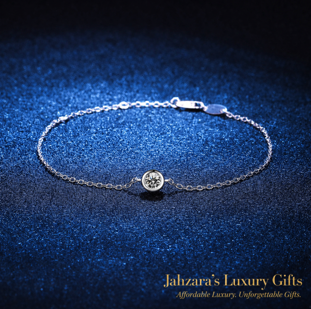 Moissanite Solitaire Bracelet | 925 Sterling Silver | Luxury Gift For Her