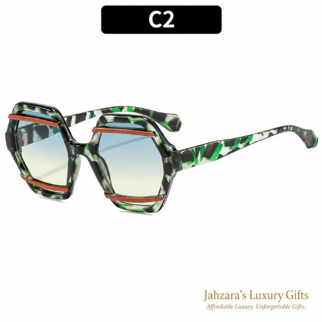 Oversized Hexagon Sunglasses — Bold Geometric Frames for Women