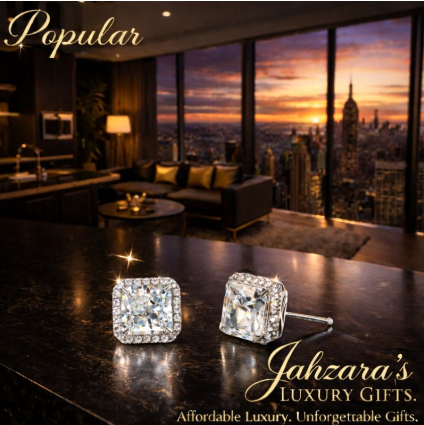 2 Carat Ice-Cut Diamond Stud Earrings | Platinum-Plated 925 Sterling Silver