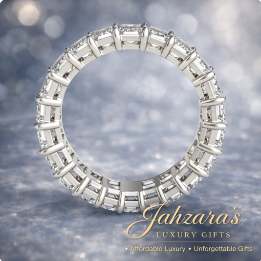 6.25 CTW Emerald Lab Grown Diamond Eternity Ring - 14K White Gold