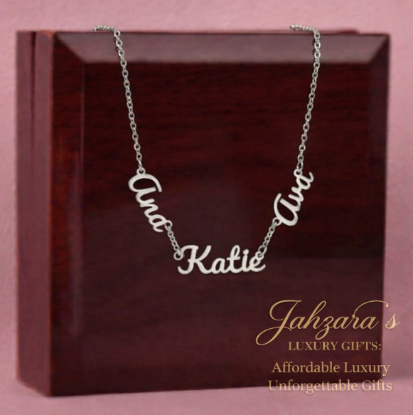Personalized Multi-Name Necklace | Custom Cursive Script | Luxury Gift Box