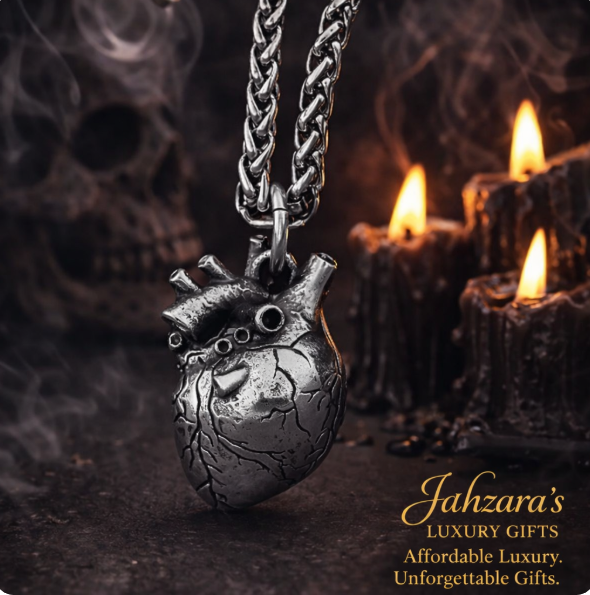 Anatomical Heart Pendant Necklace | Titanium Steel | Unisex Dark Luxury Jewelry