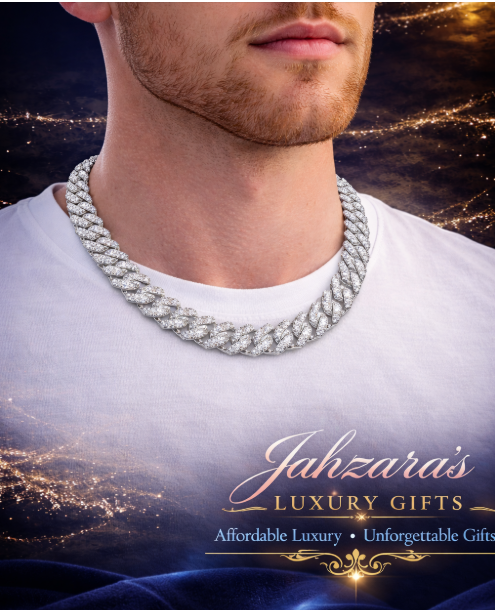 14mm Iced Out Diamond Cuban Link Chain - Blue & White Zircon or Silver | Hip Hop Luxury Necklace