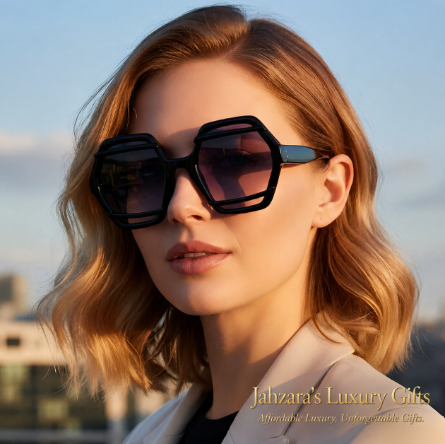 Oversized Hexagon Sunglasses — Bold Geometric Frames for Women