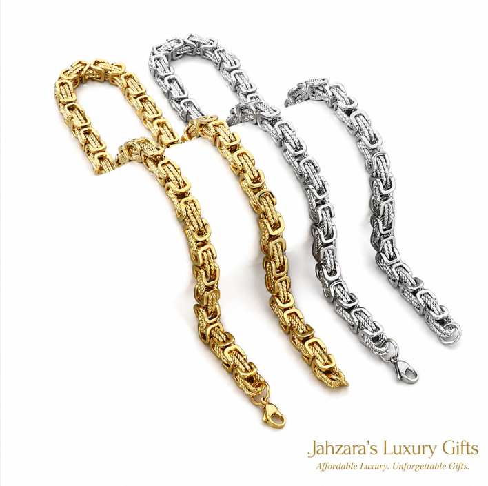 Emperor Chain Necklace — Ion Plated Stainless Steel | Black, Silver & Gold