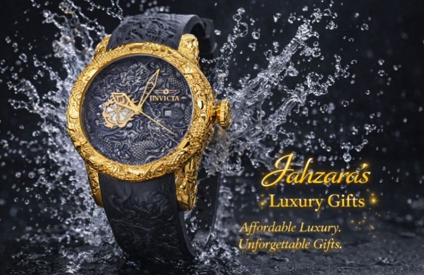 Bold Gold Dragon Bezel Chronograph Watch | Statement Men's Quartz Watch
