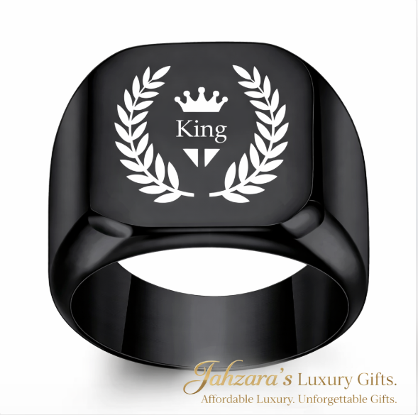 King Crown Signet Ring — Titanium Steel | Gold, Silver, Black & Blue