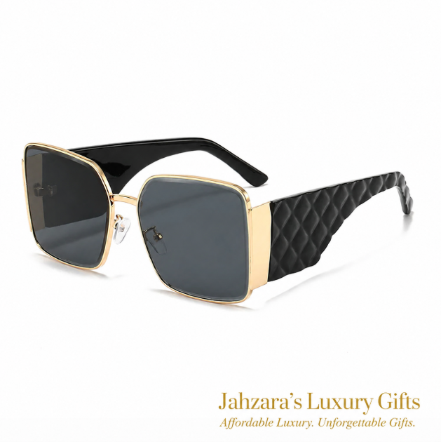 Quilted Arm Luxury Square Sunglasses — Gold Hardware | 6 Colorways | Unisex
