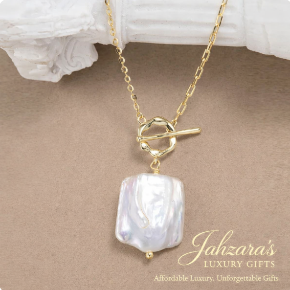 925 Sterling Silver Geometric Pearl Pendant Necklace