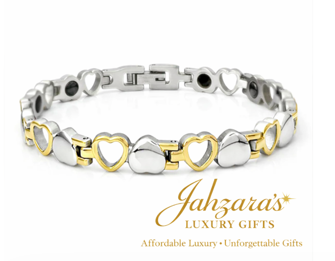 Magnetic Heart Link Bracelet - Titanium Steel Wellness Jewelry