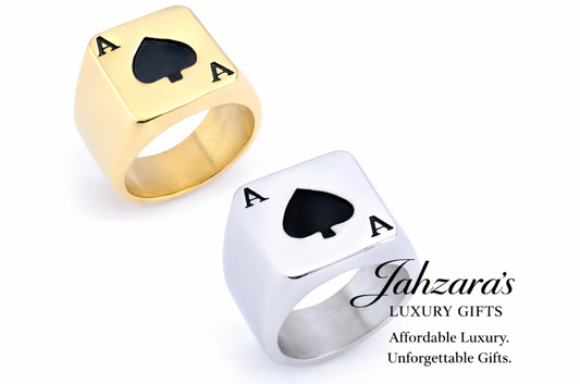 Men's Ace of Spades Signet Ring — Titanium Steel | Gold & Silver | Sizes 7–15