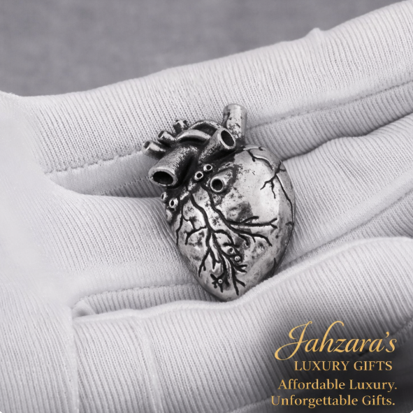 Anatomical Heart Pendant Necklace | Titanium Steel | Unisex Dark Luxury Jewelry