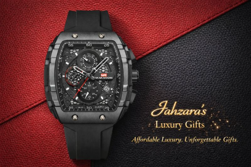 Black Modern Square Dial Business Watch | Calendar Quartz Men's Watch