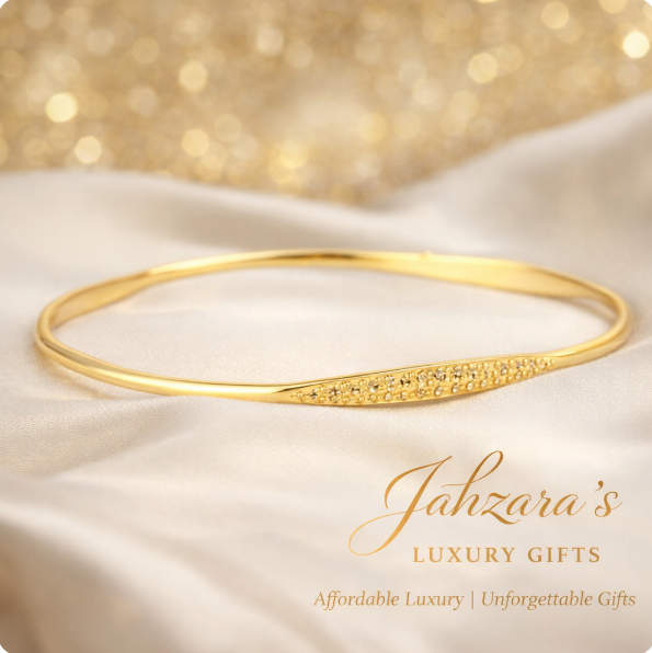 Handcrafted Gold Textured Bangle Bracelet - California Made