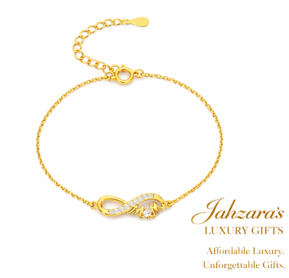 16K Gold Infinity Mom Bracelet | 925 Sterling Silver Zircon Mother's Gift