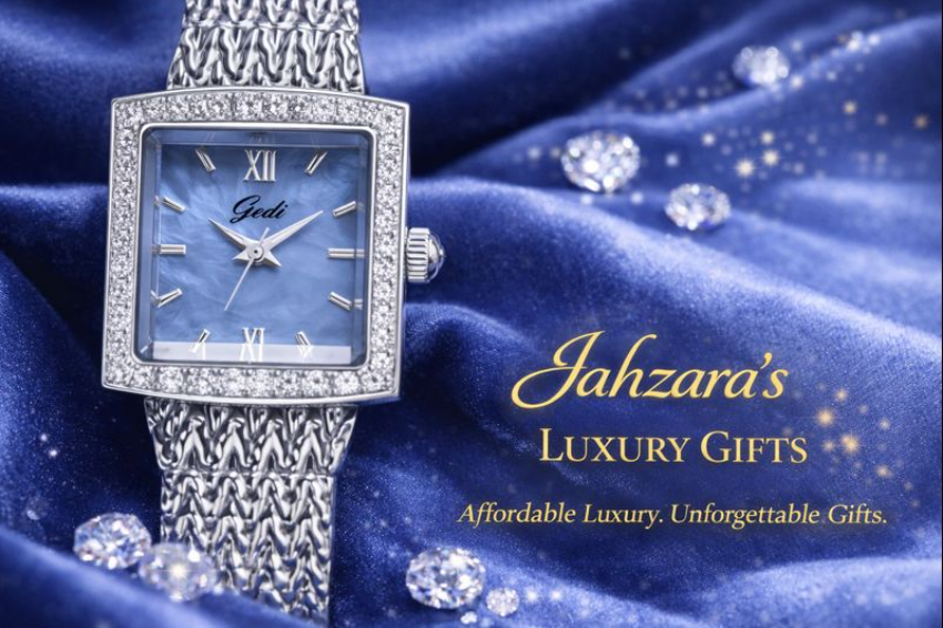 Elegant Square Dial Watch | Diamond Bezel Blue Mother-of-Pearl Women's Watch