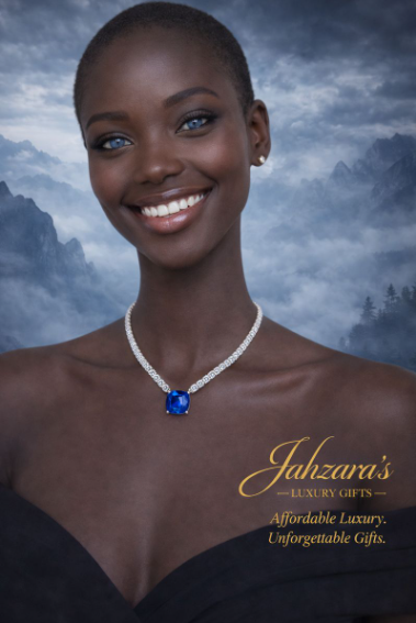 Lab-Grown Blue Sapphire & Moissanite Tennis Necklace | 925 Sterling Silver Platinum Plated