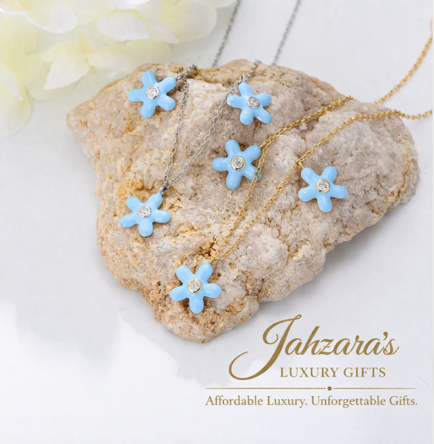 Blue Flower Charm Anklet — 925 Sterling Silver | Enamel & Zircon | Gold & Silver | Luxury Beach Jewelry