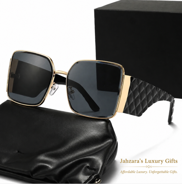 Quilted Arm Luxury Square Sunglasses — Gold Hardware | 6 Colorways | Unisex