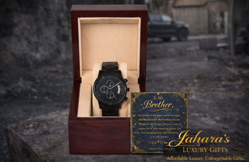 To My Brother — Black Chronograph Luxury Watch | A Gift of Brotherhood & Loyalty
