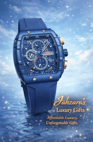 Blue Modern Square Dial Business Watch | Calendar Quartz Men's Watch