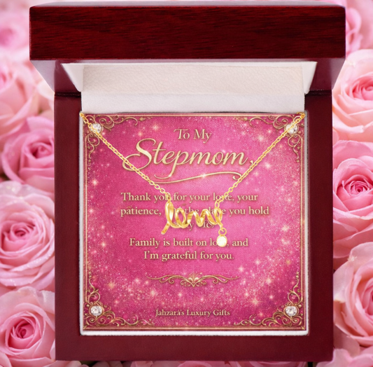 To My Step Mom – Scripted Love Necklace | A Gift of Gratitude & Love