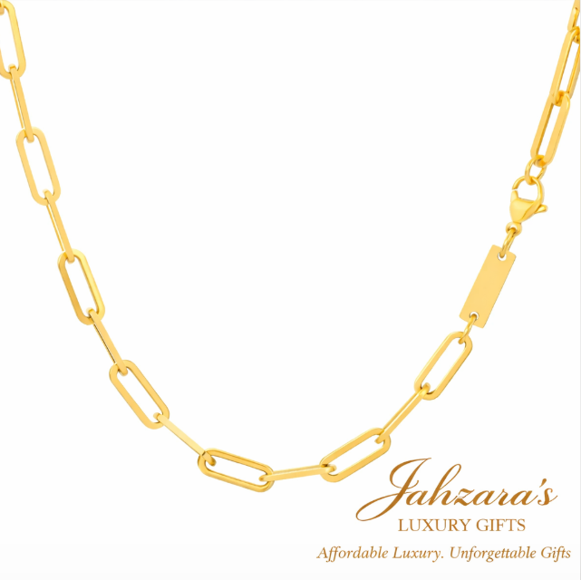 Paperclip Chain Necklace & Bracelet Set — 18K Gold & Silver | Stainless Steel