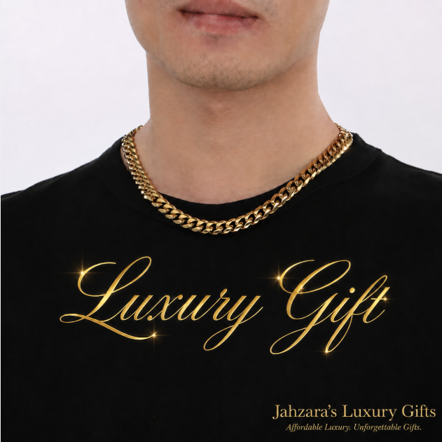 18K IP Gold Cuban Link Chain Necklace & Bracelet — Men’s Hip-Hop Stainless Steel Set