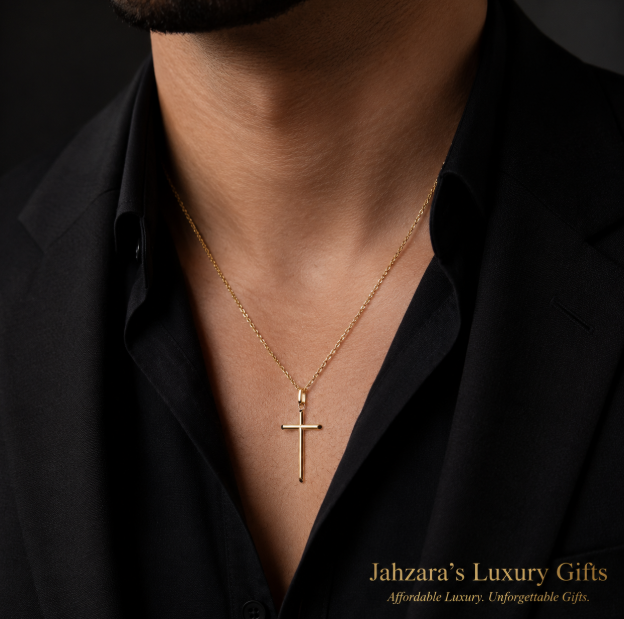 18K Gold Cross Pendant Necklace — Solid Au750 Gold Faith Jewelry