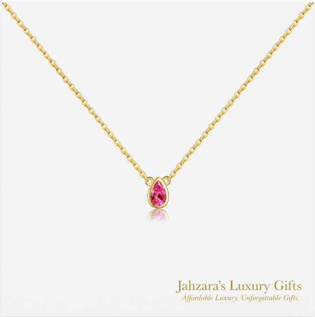 Pear-Cut Zircon Pendant Necklace | 925 Sterling Silver | 8 Colors
