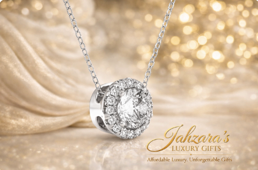 AGI Certified Lab-Grown Diamond Halo Pendant Necklace in 14kt White Gold – 1 CTW or 2 CTW