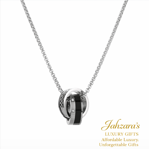 Double Ring Pendant Necklace | Titanium Steel | Unisex Luxury Couples Jewelry