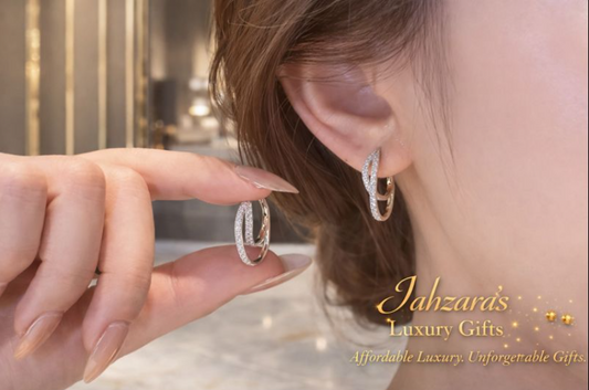 Double Layer Zircon Cross Earrings | S925 Silver Platinum Plated