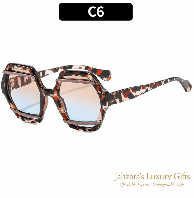 Oversized Hexagon Sunglasses — Bold Geometric Frames for Women