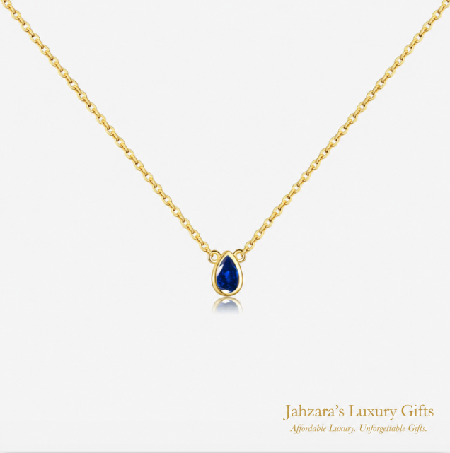 Pear-Cut Zircon Pendant Necklace | 925 Sterling Silver | 8 Colors