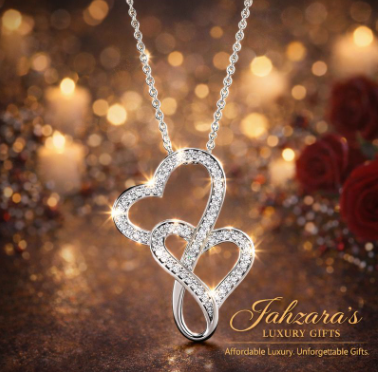 To My Daughter - Heart-to-Heart Necklace (14K White Gold)