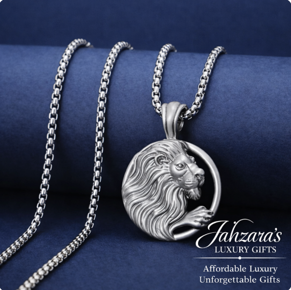 Leo Lion Medallion Pendant Necklace | 3D Stainless Steel Zodiac Gift for Him & Her