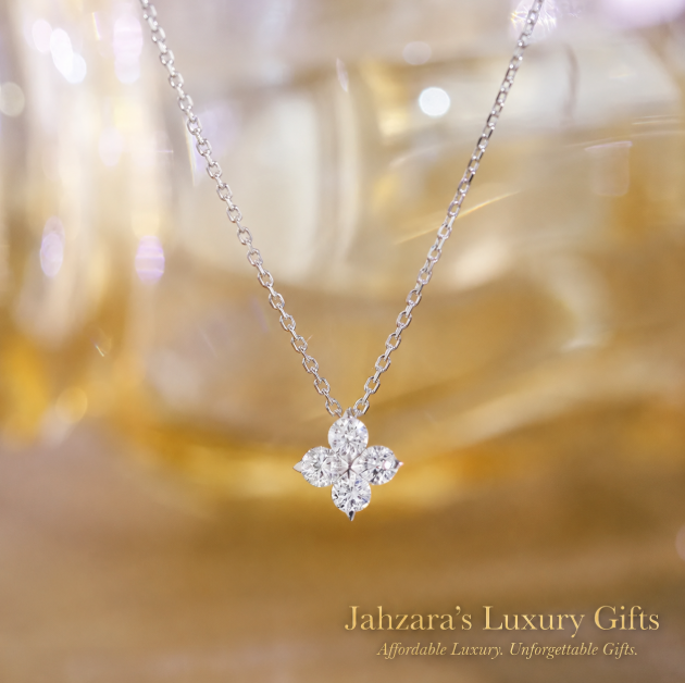 10K Gold Four-Leaf Clover Necklace | Lab-Grown Diamond Pendant