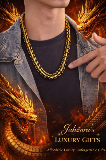 Gold Dragon Statement Chain Necklace | 18K Gold-Plated | Power & Protection