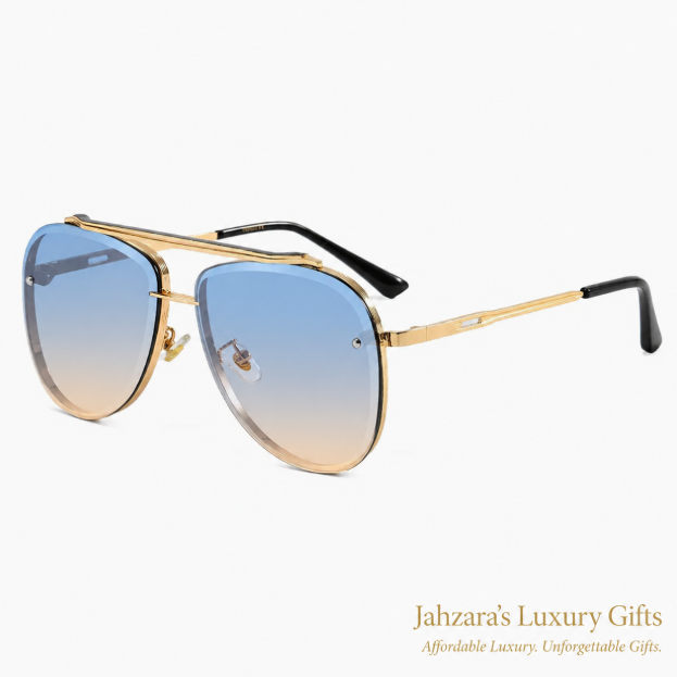 Oversized Aviator Sunglasses — Unisex Luxury Frames with Gradient Lenses