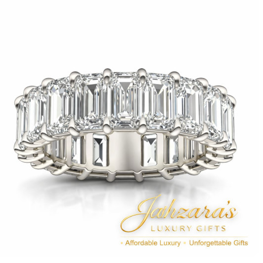 6.25 CTW Emerald Lab Grown Diamond Eternity Ring - 14K White Gold