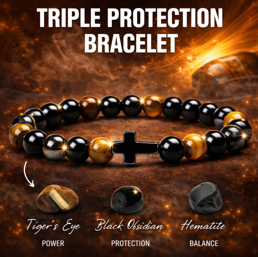 Tiger Eye Protection Bracelet | Natural Stone Cross Spiritual Bracelet