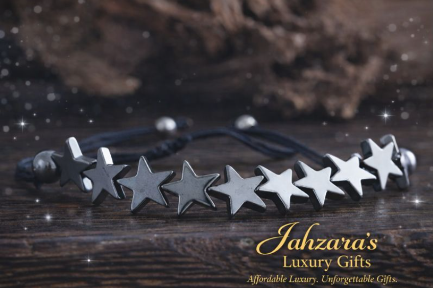 Punk Star Drawstring Bracelet – Black Iron Ore
